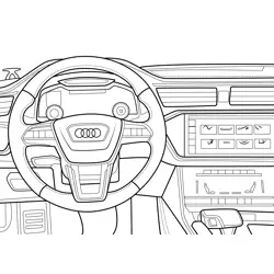 Audi A6 Car Interior Free Coloring Page for Kids