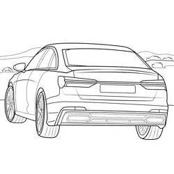 Audi A6 Rear View Car Free Coloring Page for Kids