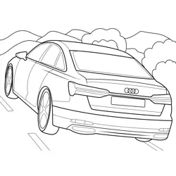 Audi A6 Luxury Sedan Free Coloring Page for Kids