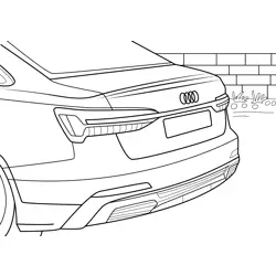 Audi A6 Tail Light View Free Coloring Page for Kids