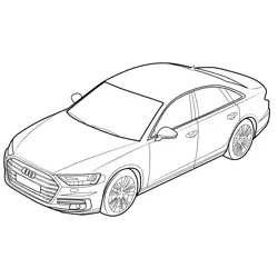 2018 Audi A8 Sedan View Free Coloring Page for Kids