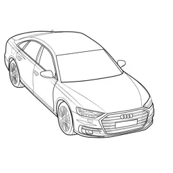 Audi A8 Luxury Sedan Free Coloring Page for Kids