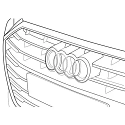 Audi A8 L Grill View Free Coloring Page for Kids