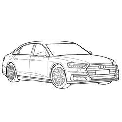 Audi A8 Luxury Sedan Free Coloring Page for Kids
