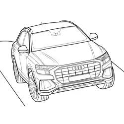 2019 Audi Q8 Front Profile Free Coloring Page for Kids