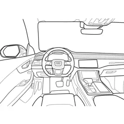 Audi Q8 Interior View Free Coloring Page for Kids