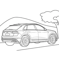 Audi Q8 Rear View Vehicle Free Coloring Page for Kids