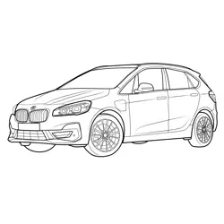 BMW 225xe iPerformance Car Free Coloring Page for Kids
