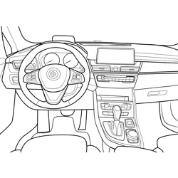 BMW 225xe Interior View Free Coloring Page for Kids