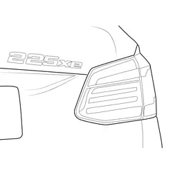 BMW 225xe Tail Lamp View Free Coloring Page for Kids