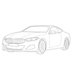 BMW 8 Series Coupe Profile Free Coloring Page for Kids