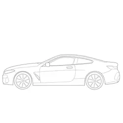 BMW 8 Series Coupe Profile Free Coloring Page for Kids