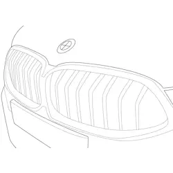 BMW 8 Series Coupe Front Free Coloring Page for Kids