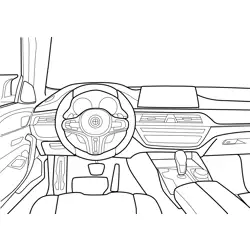 BMW M5 Interior View Free Coloring Page for Kids