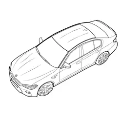 BMW M5 Competition Top View Free Coloring Page for Kids