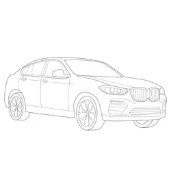 BMW X4 2019 Vehicle Free Coloring Page for Kids