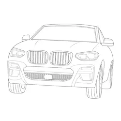 BMW X4 M40d Vehicle Outline Free Coloring Page for Kids