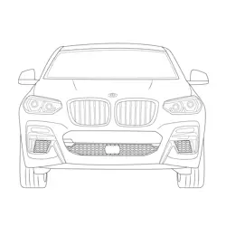 BMW X4 M40d Vehicle View Free Coloring Page for Kids