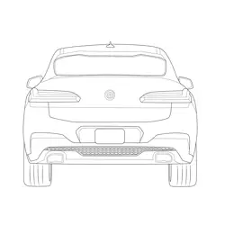 BMW X4 M40d Rear View Free Coloring Page for Kids