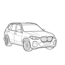 2019 BMW X5 SUV Free Coloring Page for Kids