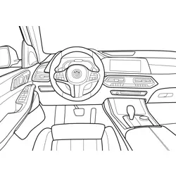 BMW X5 2019 Interior Free Coloring Page for Kids
