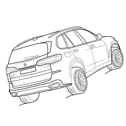 BMW X5 SUV Rear View Free Coloring Page for Kids