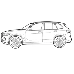 2019 BMW X5 Side View Free Coloring Page for Kids