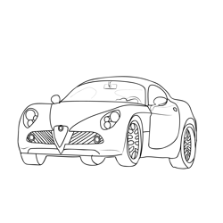Beautiful Car 1 Free Coloring Page for Kids