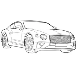 Bentley Continental GT Front View Free Coloring Page for Kids