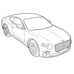 Bentley Continental GT Luxury Vehicle Free Coloring Page for Kids