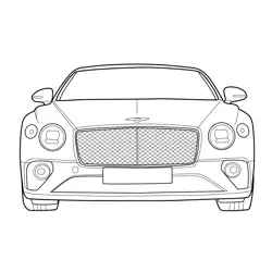 Bentley Continental GT Front View Free Coloring Page for Kids