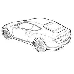 Bentley Continental GT Rear View Free Coloring Page for Kids
