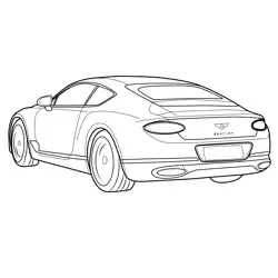 Bentley Continental GT Rear View Free Coloring Page for Kids