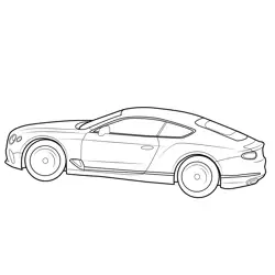 Bentley Continental GT Side View Free Coloring Page for Kids