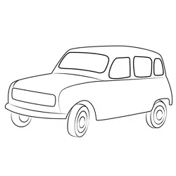 Car Model Renault R4 Free Coloring Page for Kids
