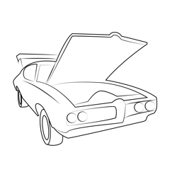 Car On Road Free Coloring Page for Kids