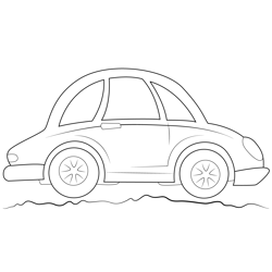 Cartoon Car Free Coloring Page for Kids