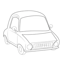 Cartoon Vehicle Car Free Coloring Page for Kids