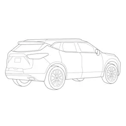 2019 Chevrolet Blazer Outline Free Coloring Page for Kids