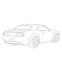 2019 Dodge Challenger Muscle Car Free Coloring Page for Kids