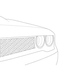 Dodge Challenger Front View Free Coloring Page for Kids