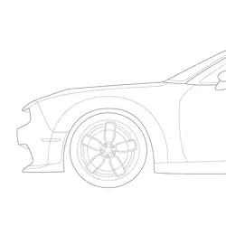 Dodge Challenger Car View Free Coloring Page for Kids