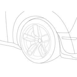 Dodge Challenger Wheel Detail Free Coloring Page for Kids