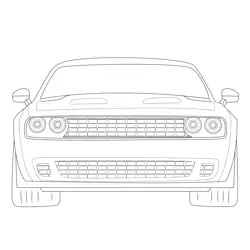 Dodge Challenger SRT Hellcat Free Coloring Page for Kids