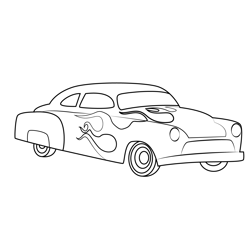 Fancy Car.1 Free Coloring Page for Kids