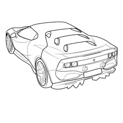 2018 Ferrari SP38 Rear View Free Coloring Page for Kids