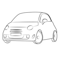 Fiat 500 Car Free Coloring Page for Kids