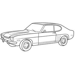 Ford Capri Free Coloring Page for Kids