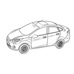 Ford Fiesta Side View Free Coloring Page for Kids