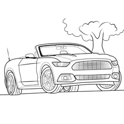 2016 Ford Mustang Convertible Free Coloring Page for Kids